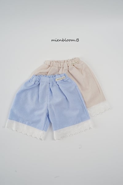 Bloom.b34｜(55cm-118cm) 格紋蕾絲花邊直筒長褲13