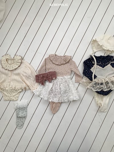 Bebe holic31｜(3m-18m) 滾邊花瓣領碎花包屁衣18