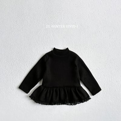 vivid72｜(78cm-125cm) 抓絨荷葉類蕾絲邊上衣8