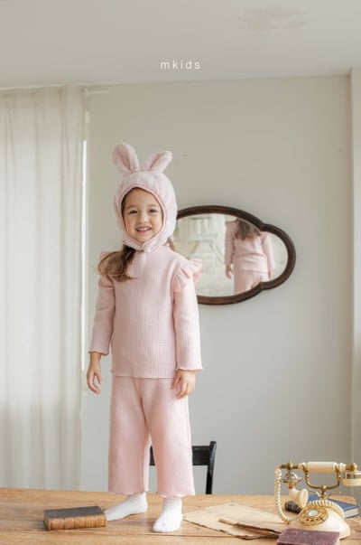 M-KIDS36｜(65-115cm) 2色磨毛荷葉捲邊套裝16