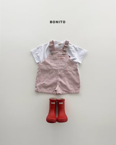 Bonito23｜(75cm-125cm) 3色直條紋吊帶短褲12