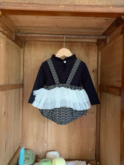 JE613｜(73cm-100cm) 小花薄紗吊帶包屁裙/花邊領上衣23