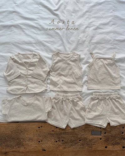 AOSTA20｜(6m-5y) 2款亞麻夏季短袖上衣6