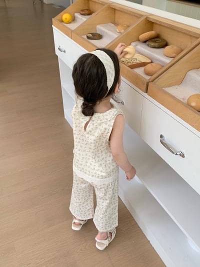 JE44｜(73-120cm) 碎花荷葉背心長褲套裝11