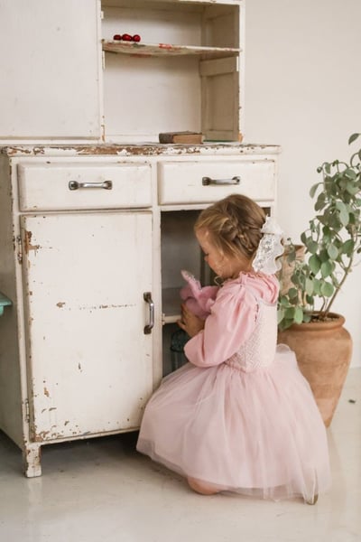 FLO37｜(75-140) 2色法式細肩薄紗洋裝15