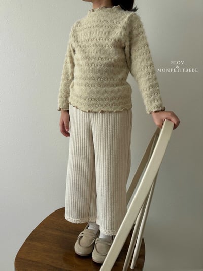 Monpetitbebe07｜(70cm-110cm) 捲邊壓紋花上衣13