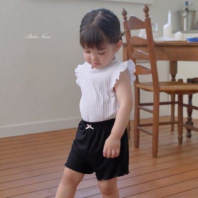 bebe nine20  (65cm-115cm) 3色素色荷葉邊上衣10