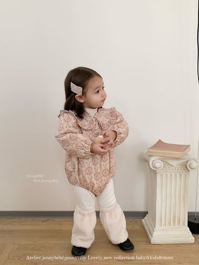 JE 249｜(66-90cm)  花朵大翻領包屁衣10