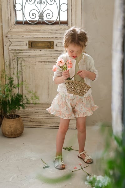 FLO23｜(75-140) 碎花荷葉邊短褲7