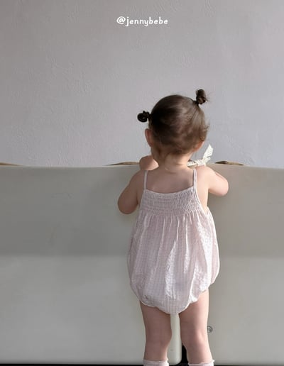 JE713｜(66-90cm) 肩帶小碎花包屁衣3