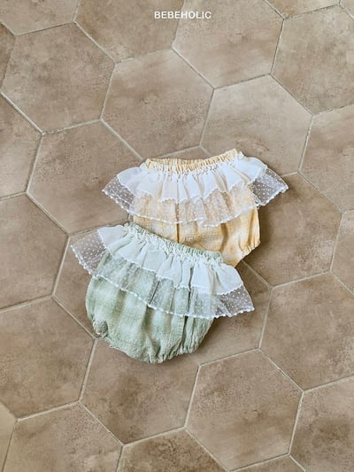 Bebe holic10｜(3m-18m) 碎花蕾絲褲1