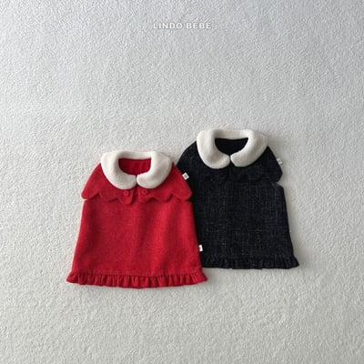 Lindo23｜(3m-18m) 小香風荷葉洋裝+天使斗篷13