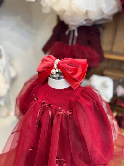 Marron 58｜(3m-18m) 絲絨珍珠髮帶8