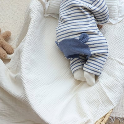 LEMONADE06｜(55cm-85cm) 2色小熊條紋包屁連身衣含帽子17