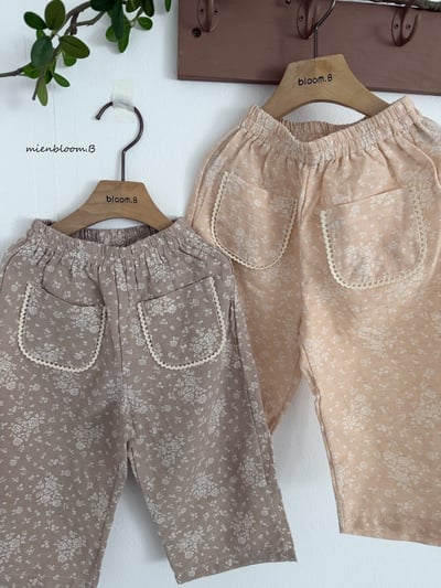 Bloom.b15｜(80-118cm) 亞麻碎花直筒長褲7