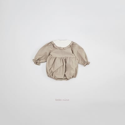 bebe nine33 (65-90) 2色滾邊領結包屁衣13