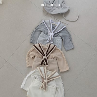 Bebe holic43｜(3m-18m) 滾邊領結+吊帶包屁褲17