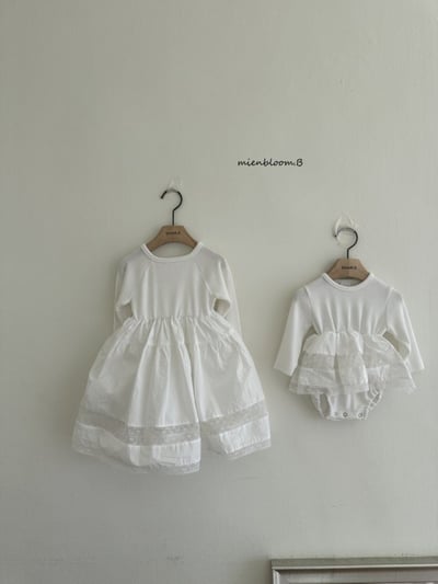 Bloom.b38｜(0m-7y) 蕾絲羅紋包屁衣/洋裝8