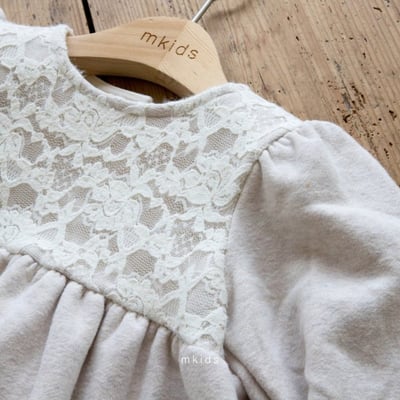 M-KIDS28｜(65-115cm) 2色蕾絲印花洋裝7