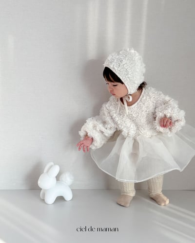 Cieldemaman20｜(3M~15M)  氣質雲朵洋裝含帽子3