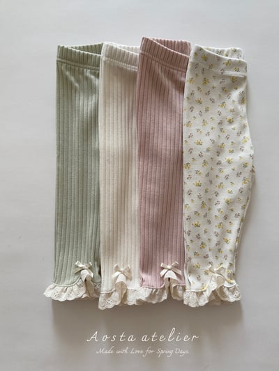 AOSTA02｜(6m-5y) 蕾絲邊緊身褲1