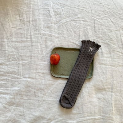 (free) 蝴蝶結刺繡無跟襪11