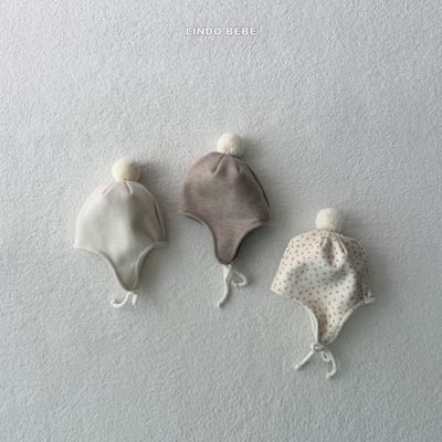 Lindo33｜(3m-18m) 毛球護耳綁帶帽8