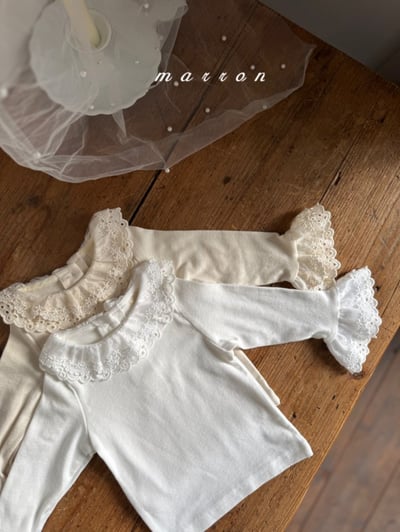 Marron09｜(1y-6y) 層次蕾絲領袖上衣2