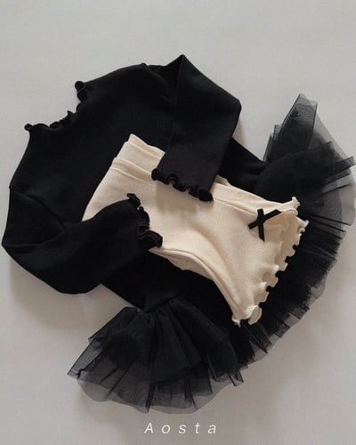 AOSTA35｜(6m-5y) 捲邊薄紗澎澎裙擺上衣20