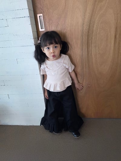 Color17｜(75-115cm) 荷葉邊兩件式上衣5