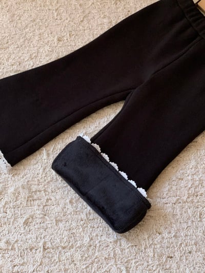 JE634｜(80cm-110cm) 毛絨花邊喇叭褲15