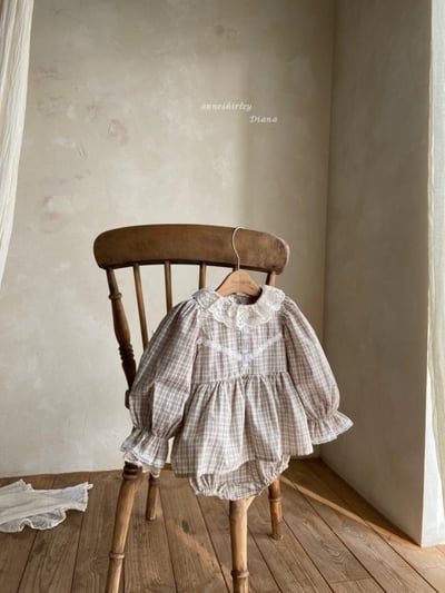 Anne Shirley01｜(3m-22m) 2色格紋蕾絲包屁洋裝24