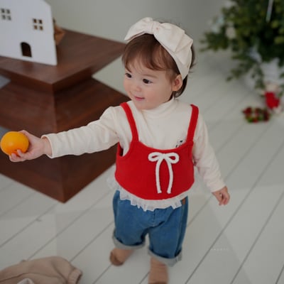 neneru31｜(90cm-115cm) 2色蝴蝶結荷葉小背心14