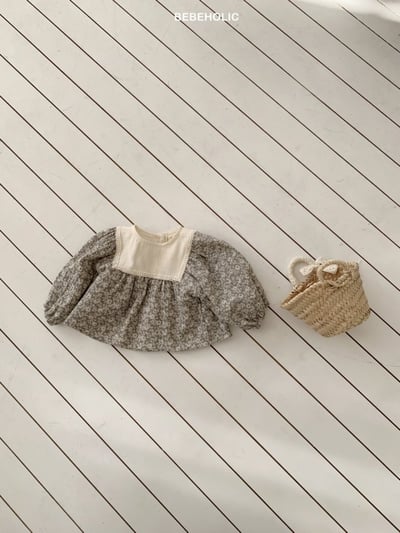 Bebe holic40｜(3m-18m) 春日碎花娃娃袖襯衫3