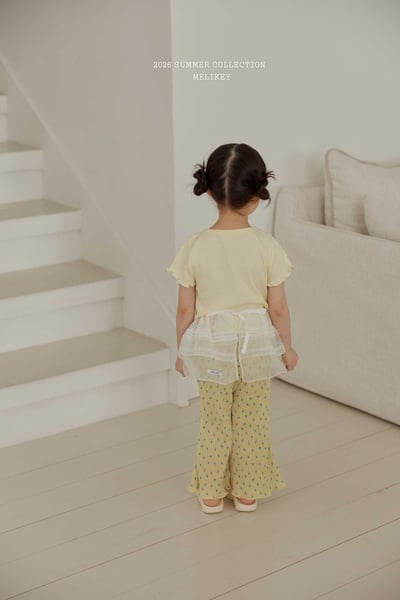 Melikey09｜(75-125cm) 碎花褶皺小喇叭褲18