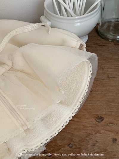 JE 644｜(80-110cm)  荷葉邊拉鍊外套2