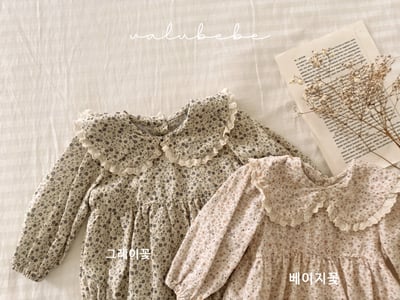 Valubebe14｜(65-80) 翻領碎花包屁衣5