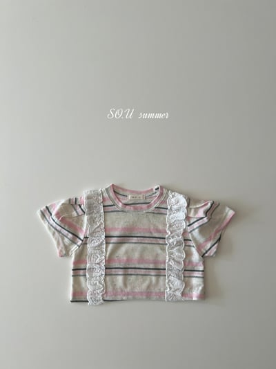 SO.U27｜(6m-4y) 條紋蕾絲花邊上衣7
