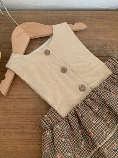 JE621｜(73cm-100cm) 背心碎花包屁裙/荷葉上衣7