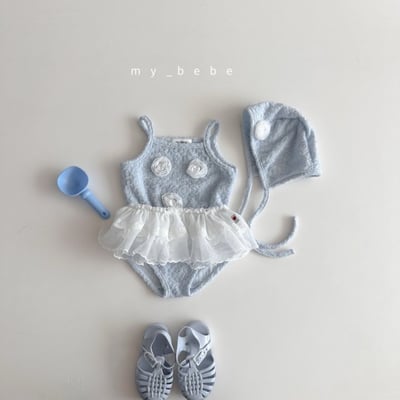 my_bebe11｜(75-105cm) 玫瑰花泳衣含帽子6