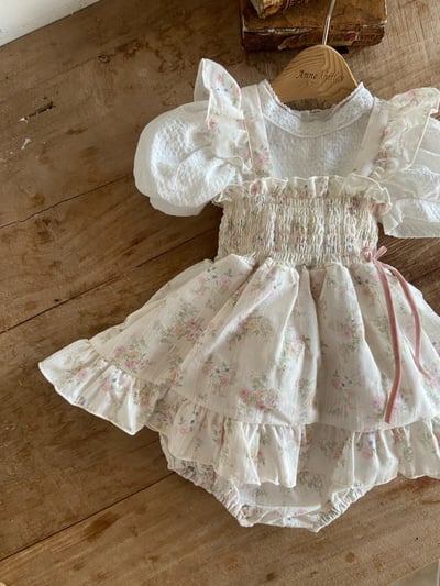 Anne Shirley01｜(3m-22m) 2色荷葉碎花洋裝包屁衣7