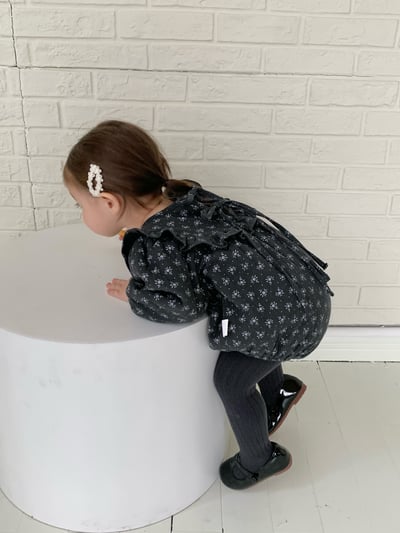 JE631｜(66cm-90cm) 花卉鋪棉綁帶包屁衣7