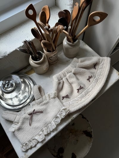 Marron 28｜(1y-6y) 蝴蝶結刷毛肩帶短版背心3