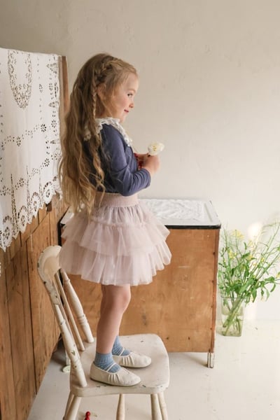 FLO43｜(75-140) 2色薄紗澎澎裙9