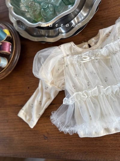 Marron50｜(1y-6y) 印花薄紗背心上衣5