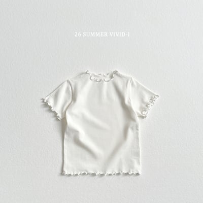 vivid48｜(78cm-125cm) 2款百搭素色木耳邊上衣4