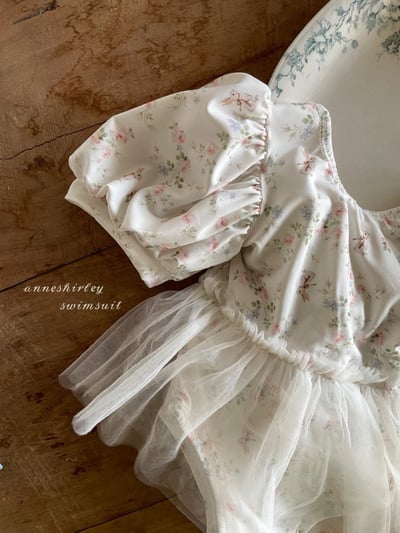 Anne Shirley41｜(3m-5y) 1色田園兔子薄紗泳裝含泳帽7
