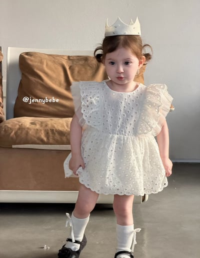 JE725｜(66-120cm) 波點刺繡洋裝包屁衣/洋裝7