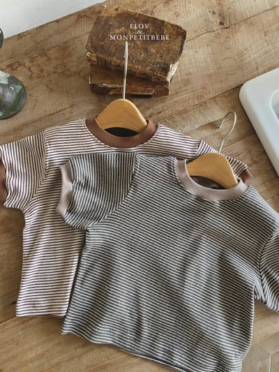 Mon petit17｜(73-118cm) 條紋撞色上衣1