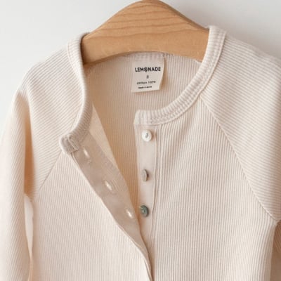 LEMONADE13｜(55cm-85cm) 4色素面排扣連身衣含帽子6